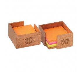 Promotional Logo Bamboo Sticky Note / Memo Holder